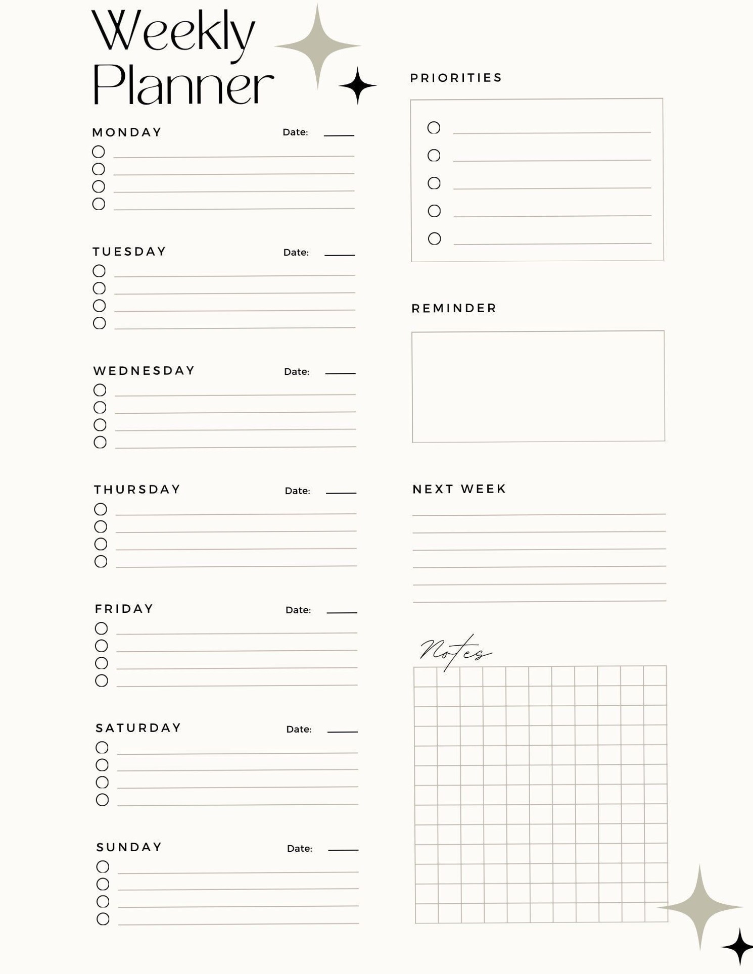 🌈 🎨 Minimalist Digital Planner PDF for iPad – Monthly & Weekly | dream life manifestation