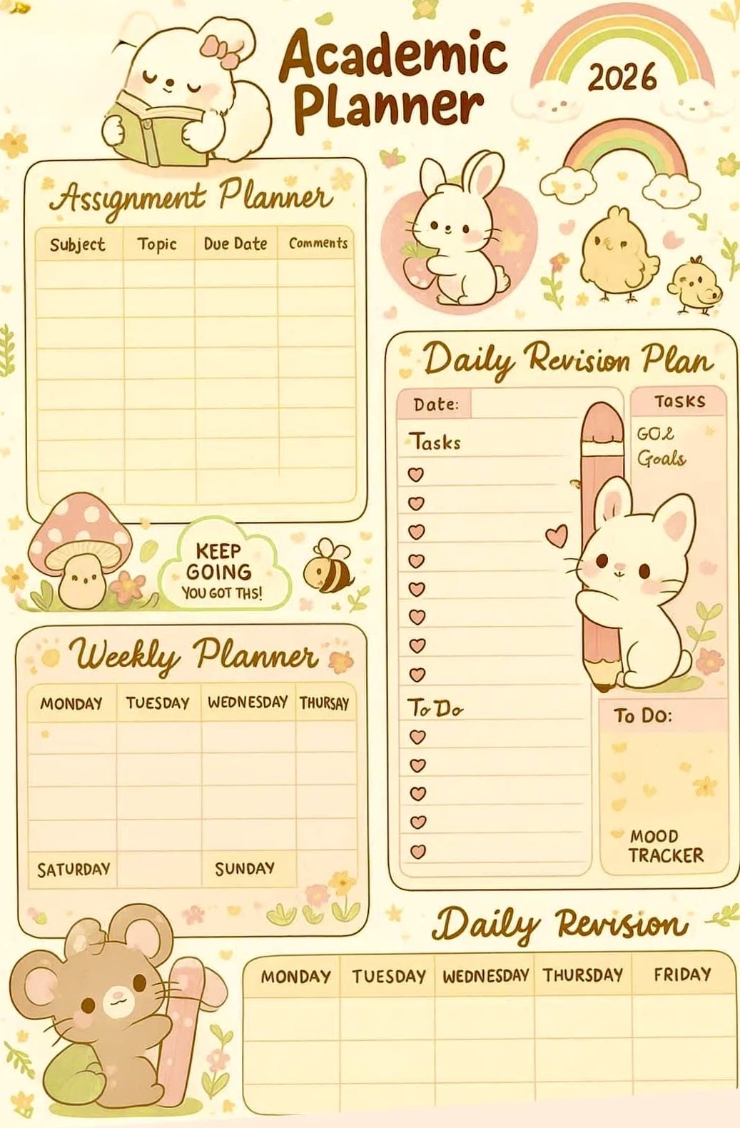 💍 🥂 Minimalist Study Planner 2026 | Aesthetic Academic Organiser | secret to staying productive