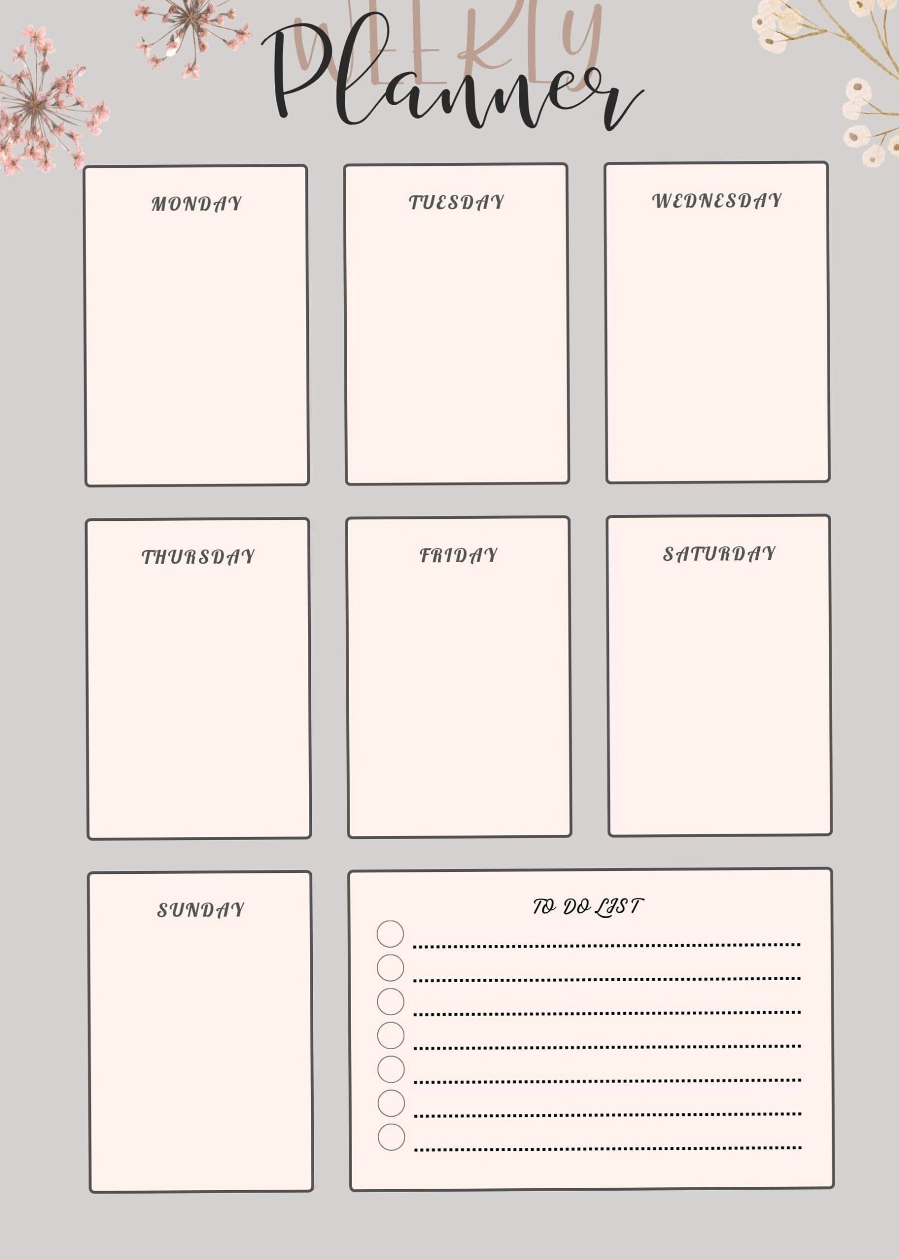 🖇️ 📁 Minimalistischer Wochenplaner | Produktivität & Organisation | dream life manifestation