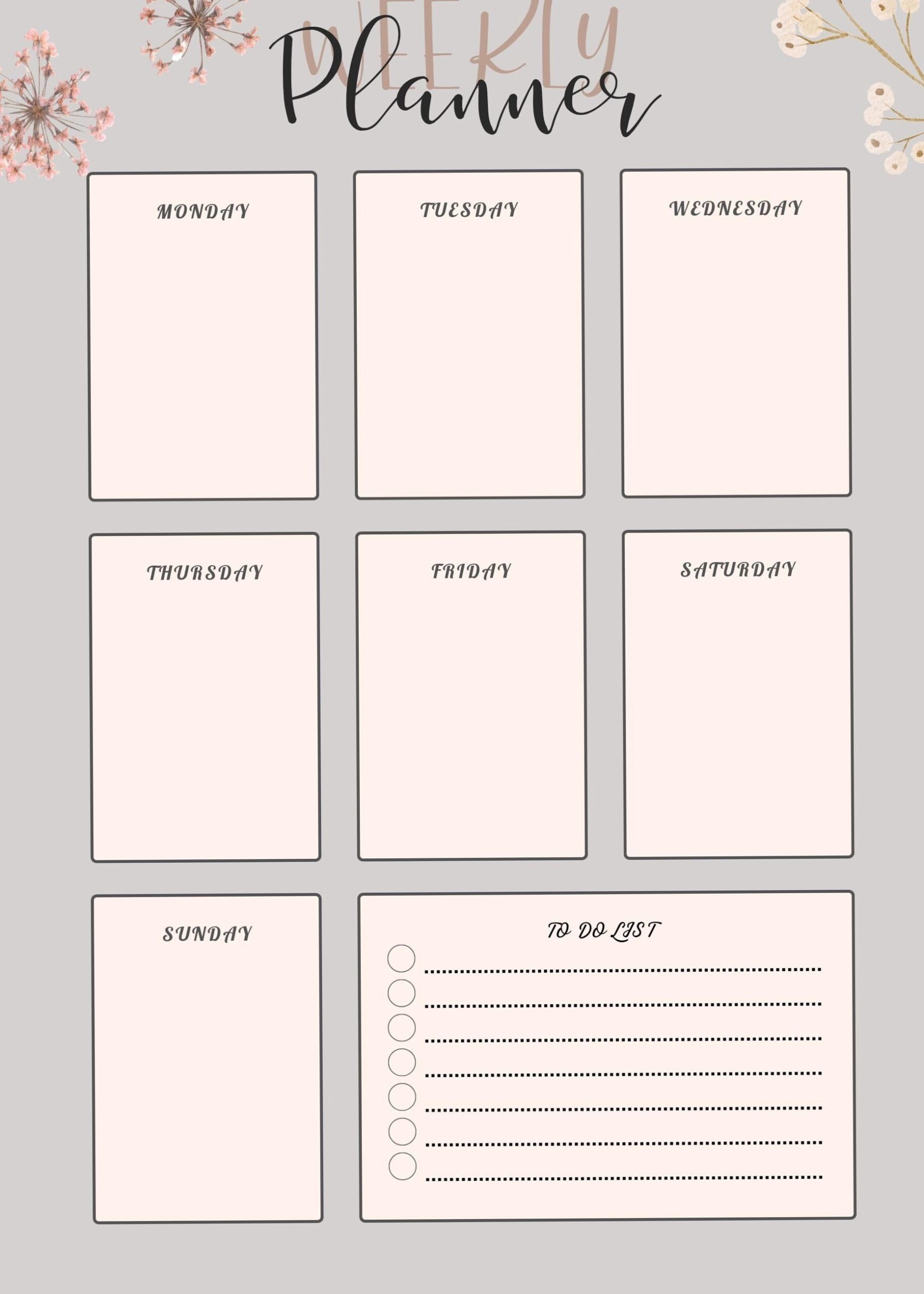 Minimalistischer Wochenplaner | Produktivität & Organisation — 🌸 🌸 secret to staying productive