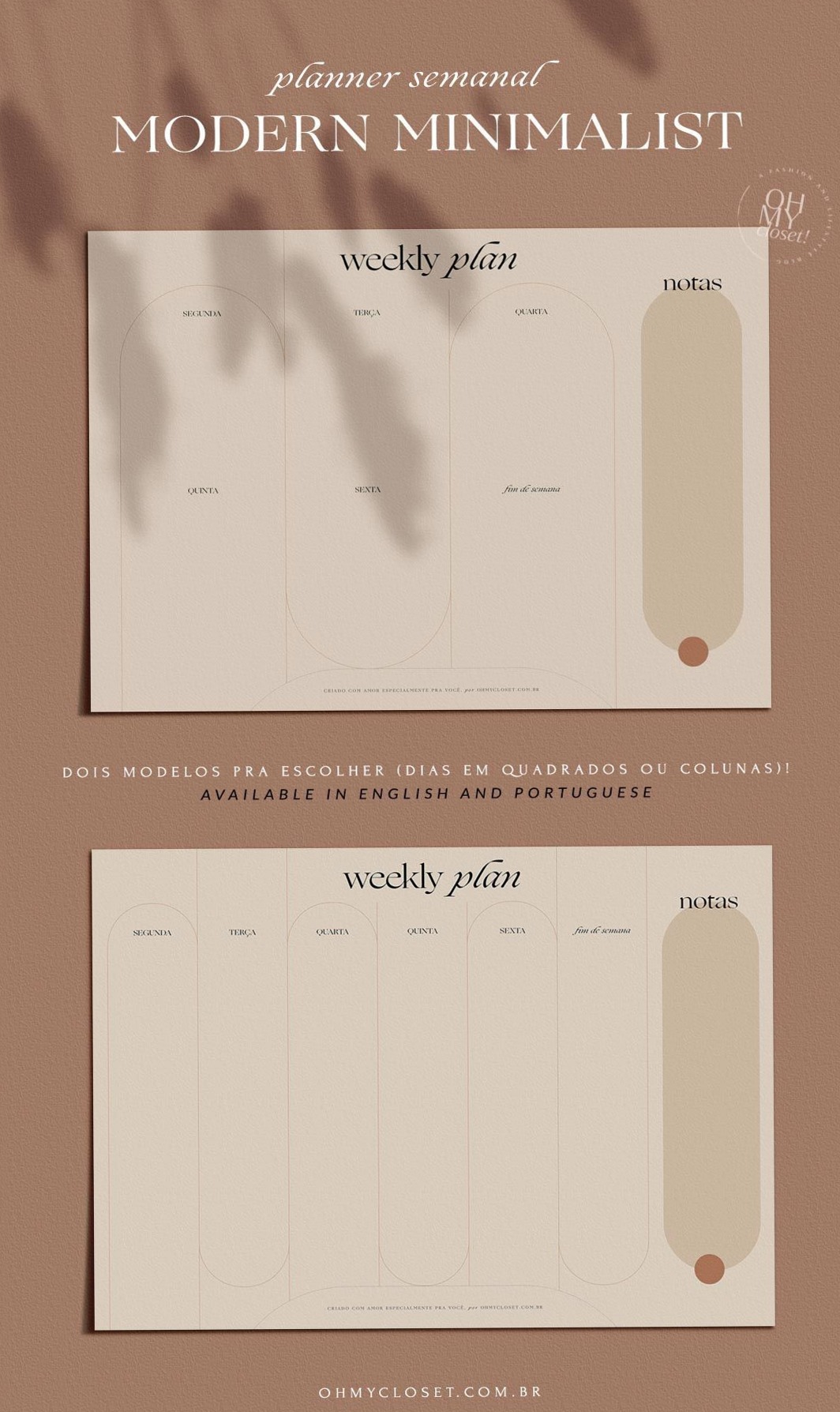 Modern Minimalist Weekly Planner Template | The Dolce Days — 📍 🌈 secret to staying productive