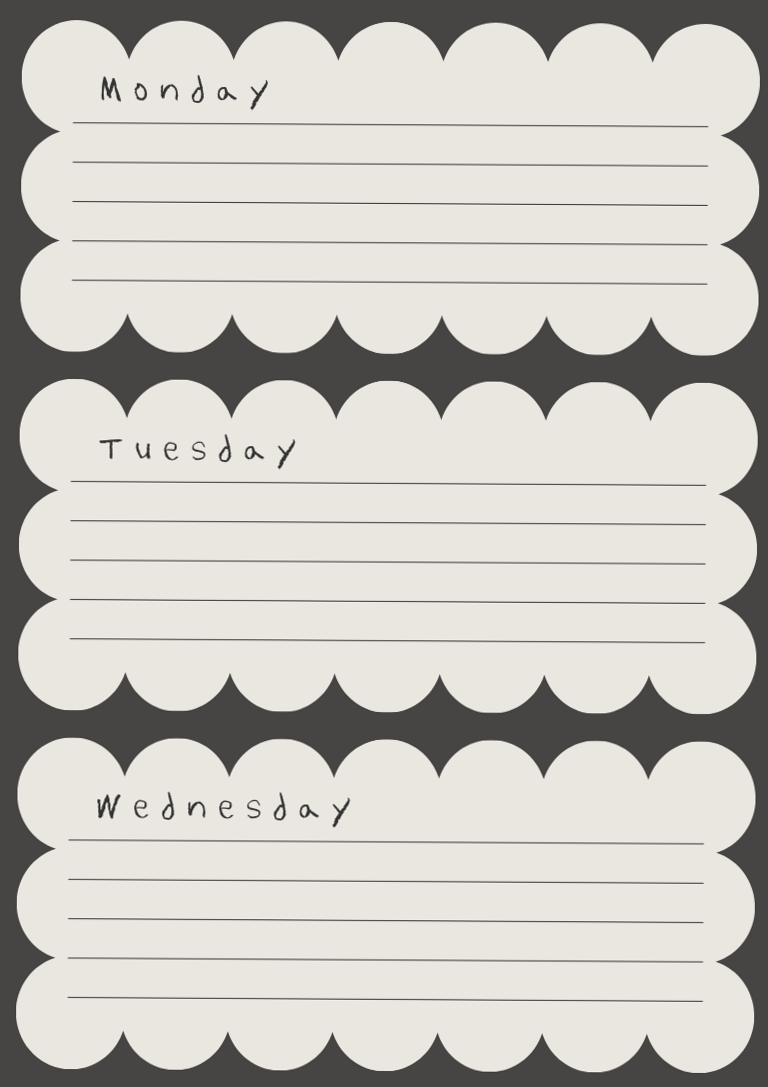 Monochrome Whimsical Planner Notes – Editable Canva Template — 🌿 🤍 romanticize your routine