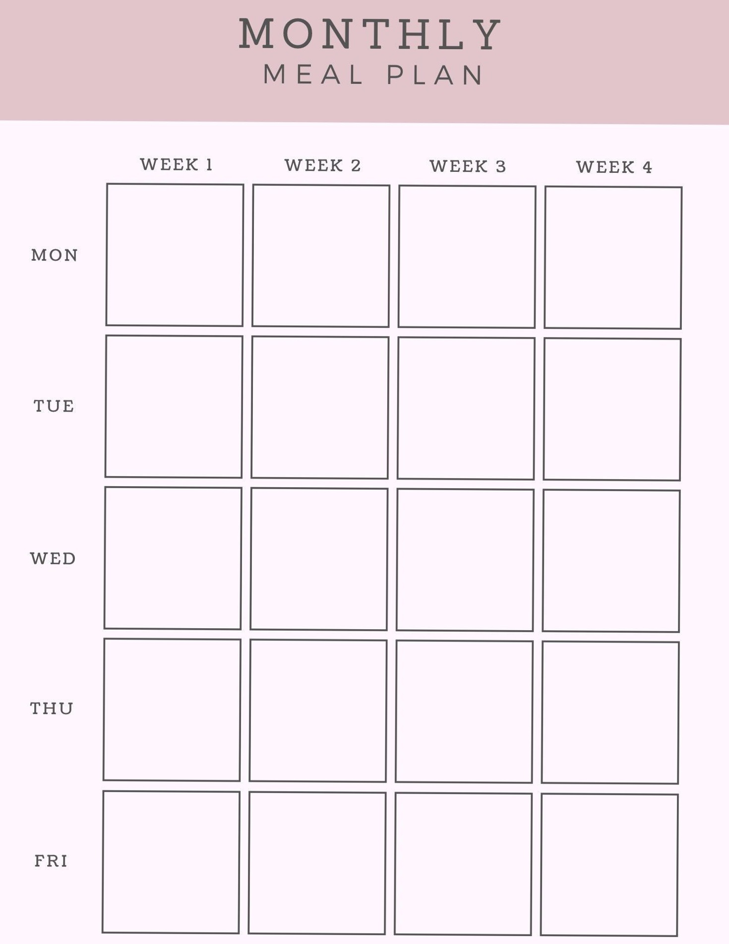 📝 📁 Monthly Meal Planner | Digital Design & Creative Assets | romanticize your routine