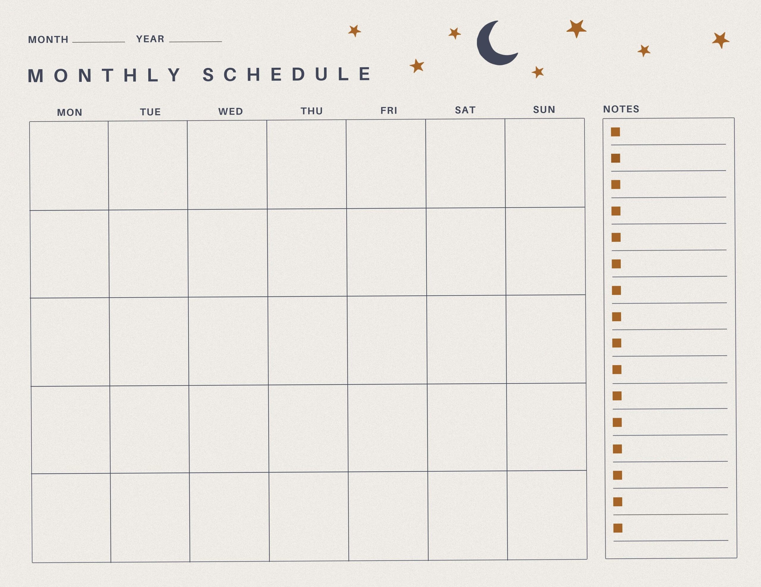 🖌️ 🖌️ Monthly Schedule Templates for Digital Design & Planners | secret to staying productive