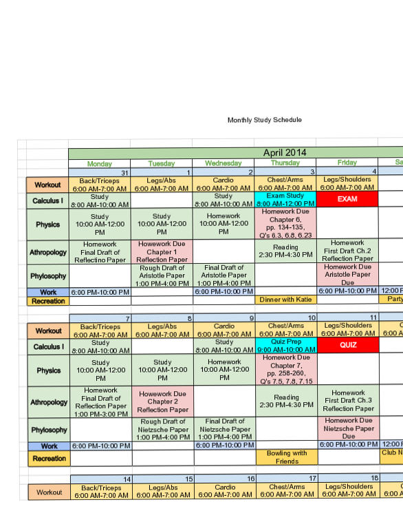 🎀 ☁️ Monthly Study Schedule for Academic Success 📅 | dream life manifestation