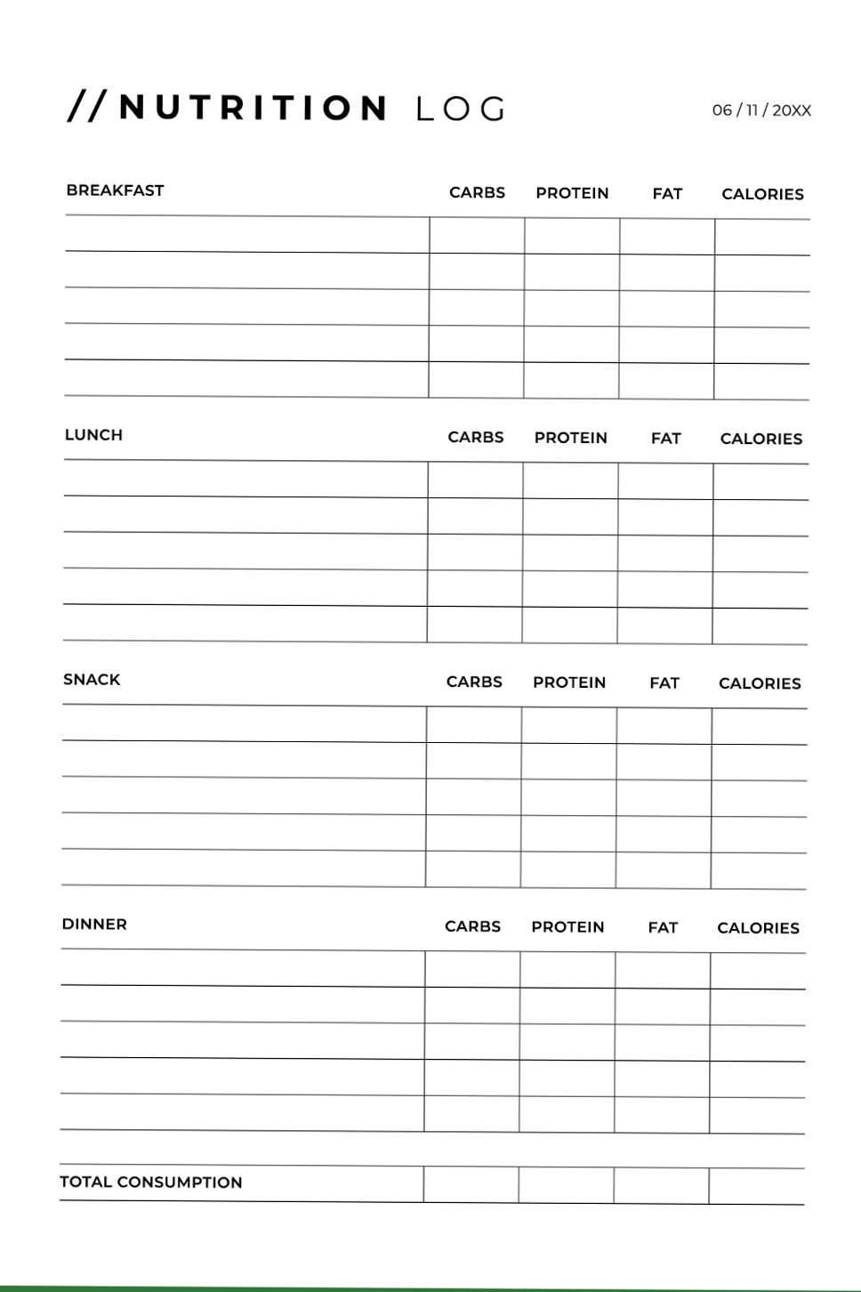 💌 💌 no-stress tracker: Printable Diet Planner Canva Template & Nutrition Log Tracker
