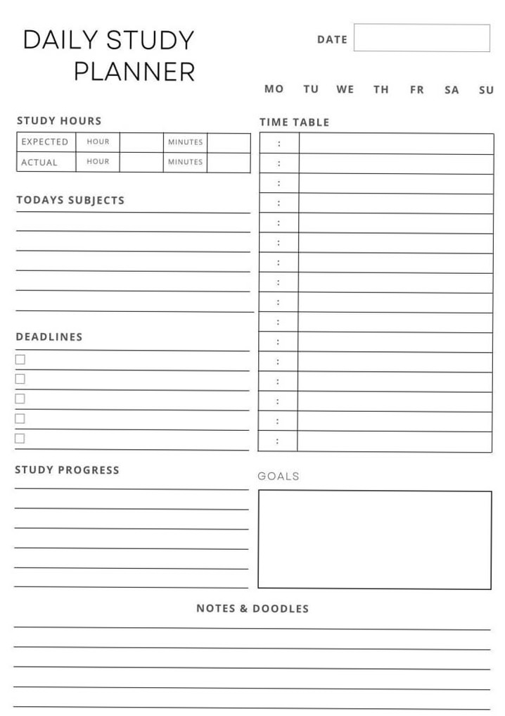 📁 🖇️ no-stress tracker: Student Study Planner: Track Assignments & Grades (PDF)