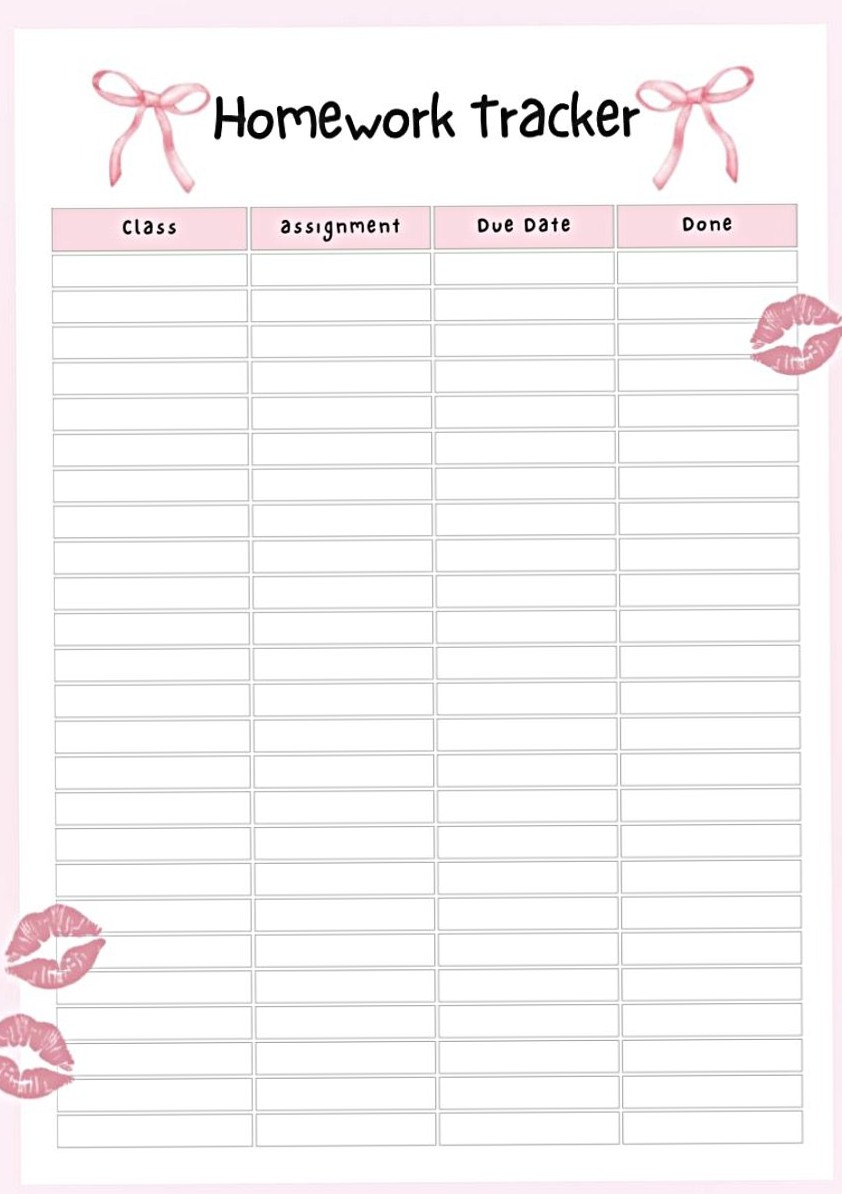 🥂 👰 no-stress tracker: Stylish Homework Planner for Creative Students