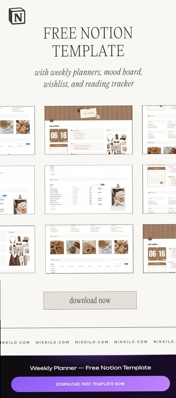 Notion Weekly Planner | Free Printable Template — 💍 👰 game-changing digital system
