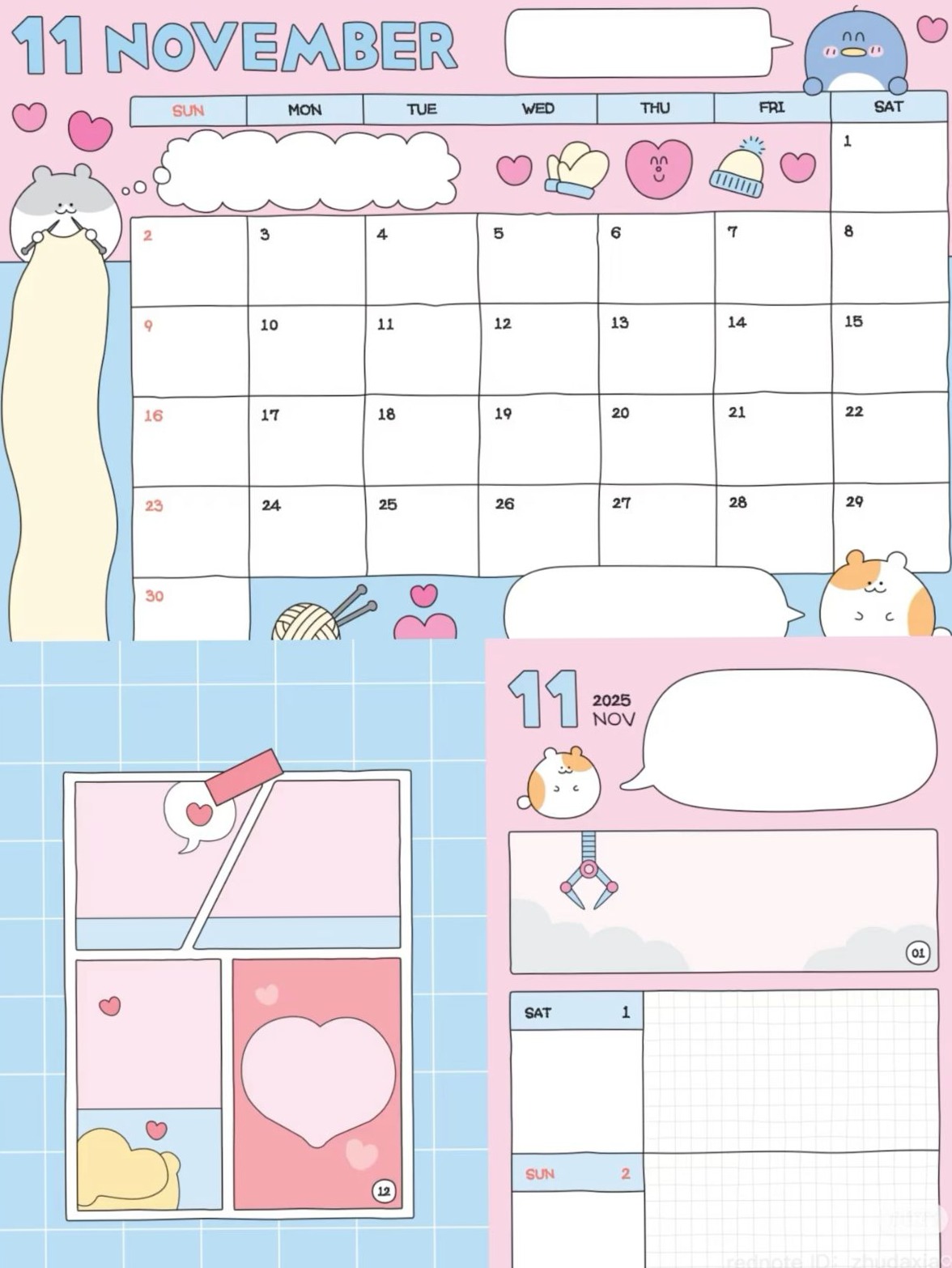 November 2025 Planner Journal | Digital Design & Creative Assets — 🌿 🎀 secret to staying productive