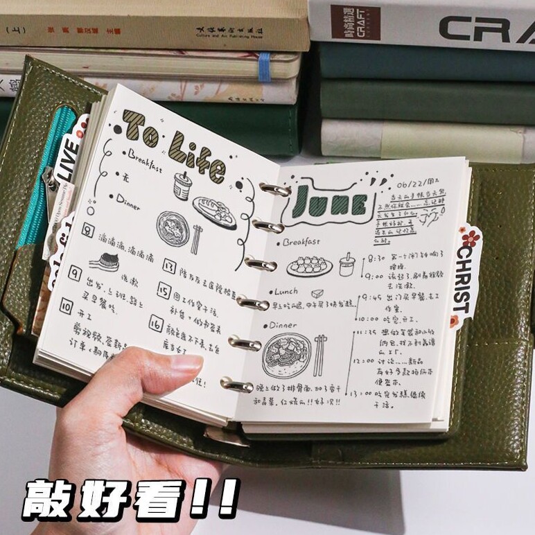 Olive Green M5 Ring Binder Notebook Planner 20250506 — 🌈 💎 romanticize your routine