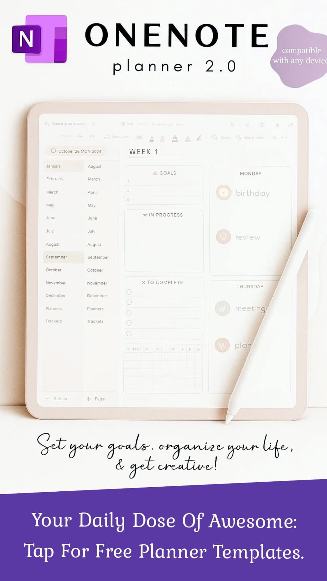 📁 📊 OneNote Planner Template for Digital Design Mastery | secret to staying productive