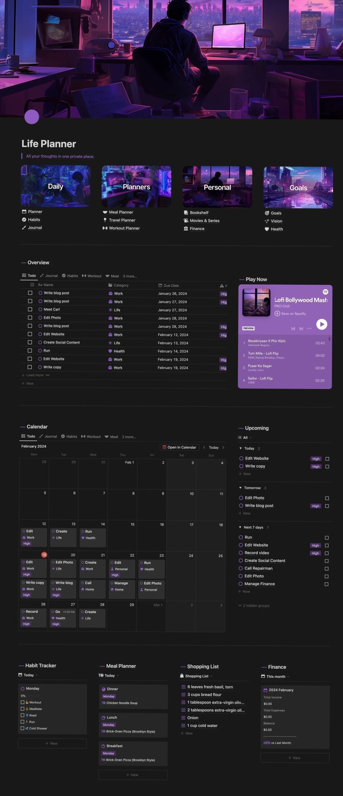 ☁️ ☁️ only tool for life admin: Master Your Life: Notion Planner Template by Solt Wagner
