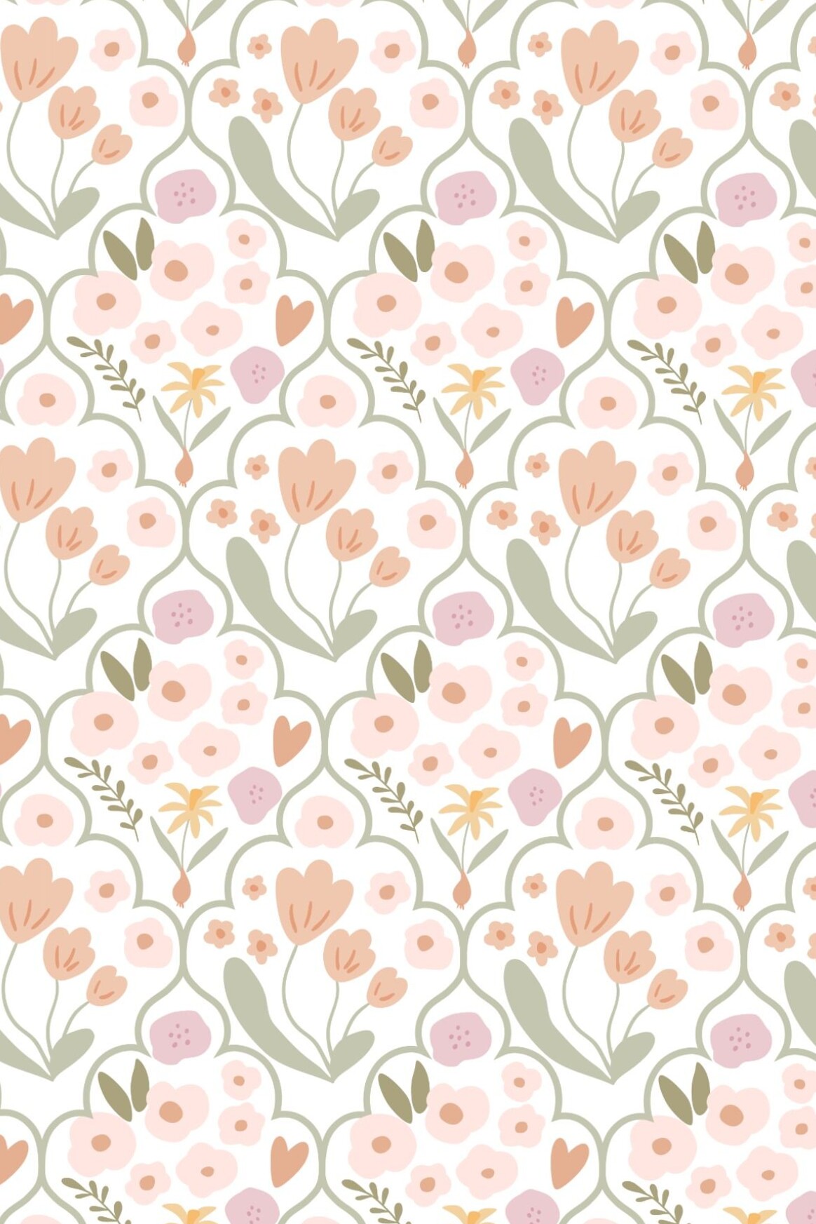 📌 🖇️ Pastel Damask Floral Wallpaper | Spring Design | stay inspired all year long