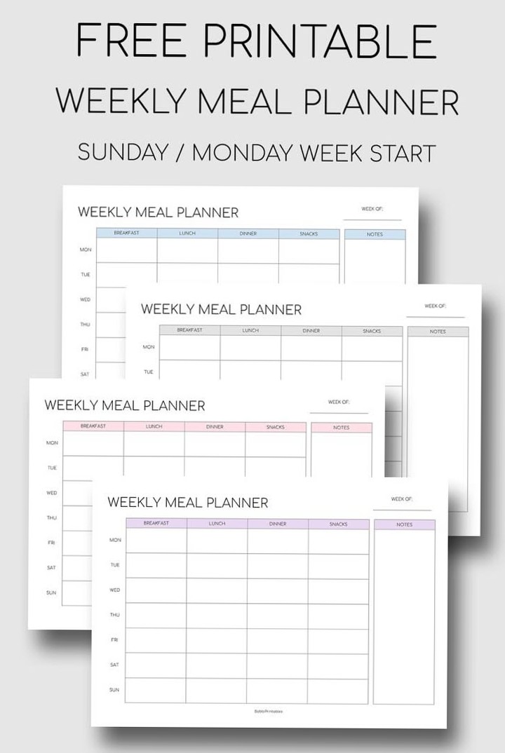 Plan Your Meals with This Printable Weekly Planner — 🎨 🪄 romanticize your routine