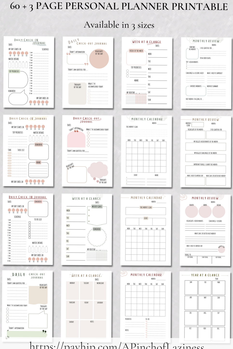Planner Bundle: Printable + Template + Daily Planner PDF | Payhip — 📅 📌 romanticize your routine