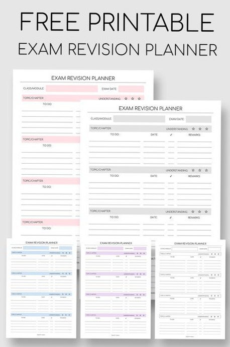 📅 📝 Printable Exam Revision Planner | Study Organize Succeed | dream life manifestation