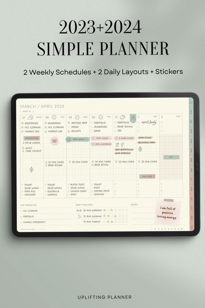 Printable Meal Plan Templates & Weekly Schedule Planner — 📍 📍 romanticize your routine