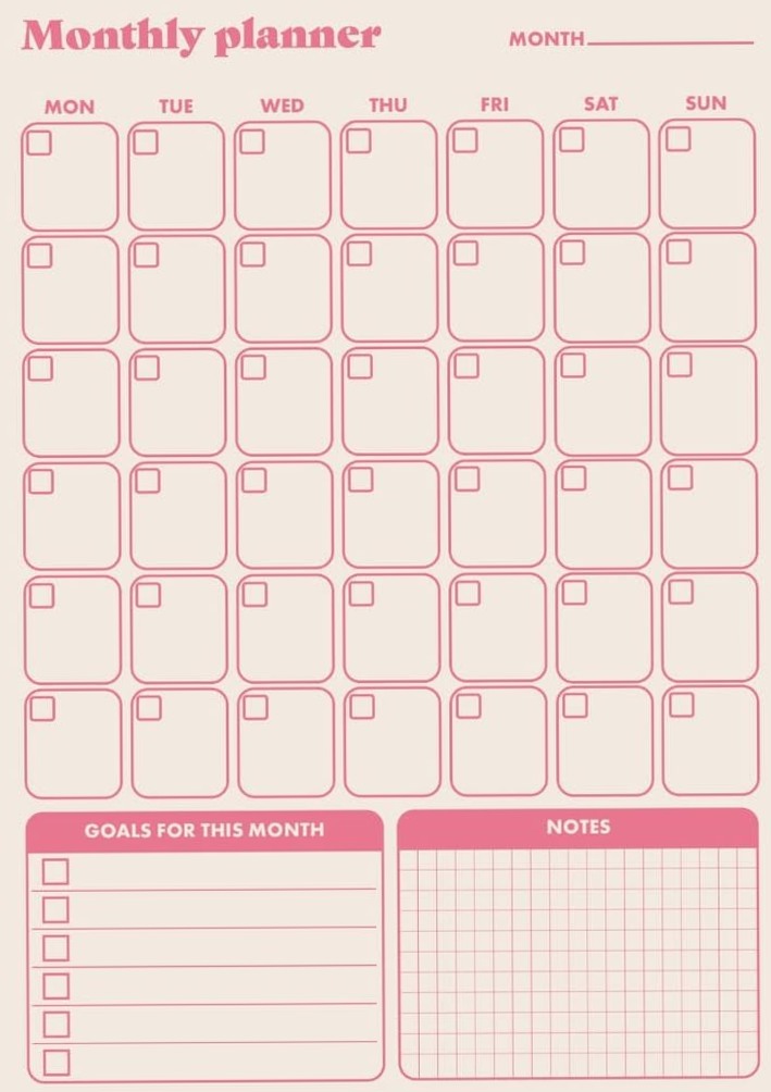 🤍 🎀 Printable Monthly Planner Templates for Digital Design | dream life manifestation