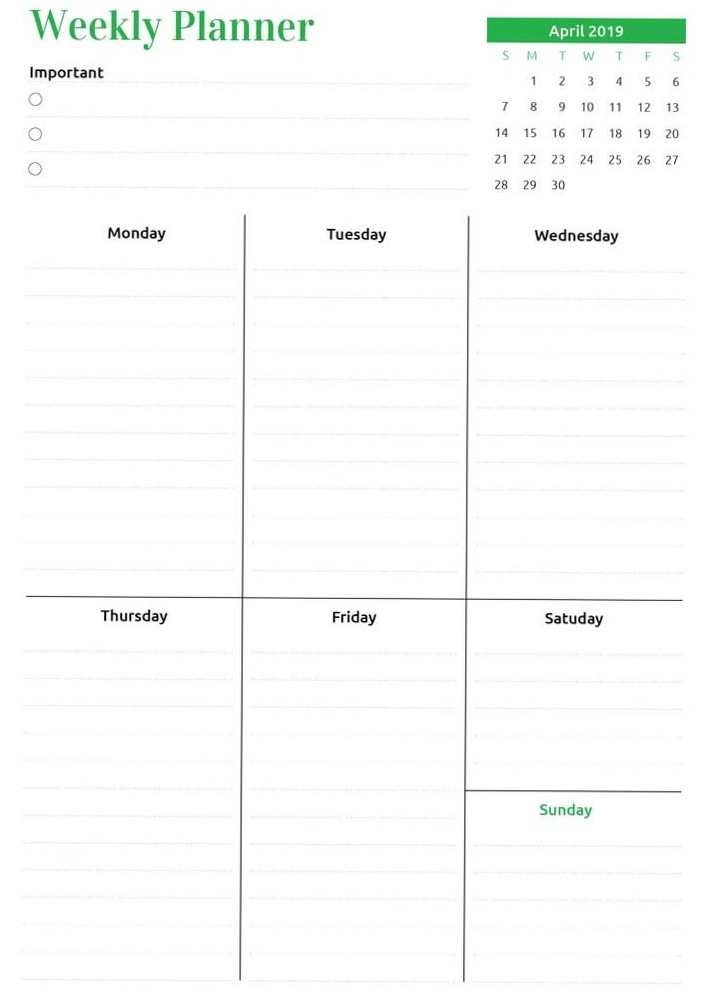 Printable Week at a Glance Planner PDF — 🕯️ 🕯️ stay inspired all year long
