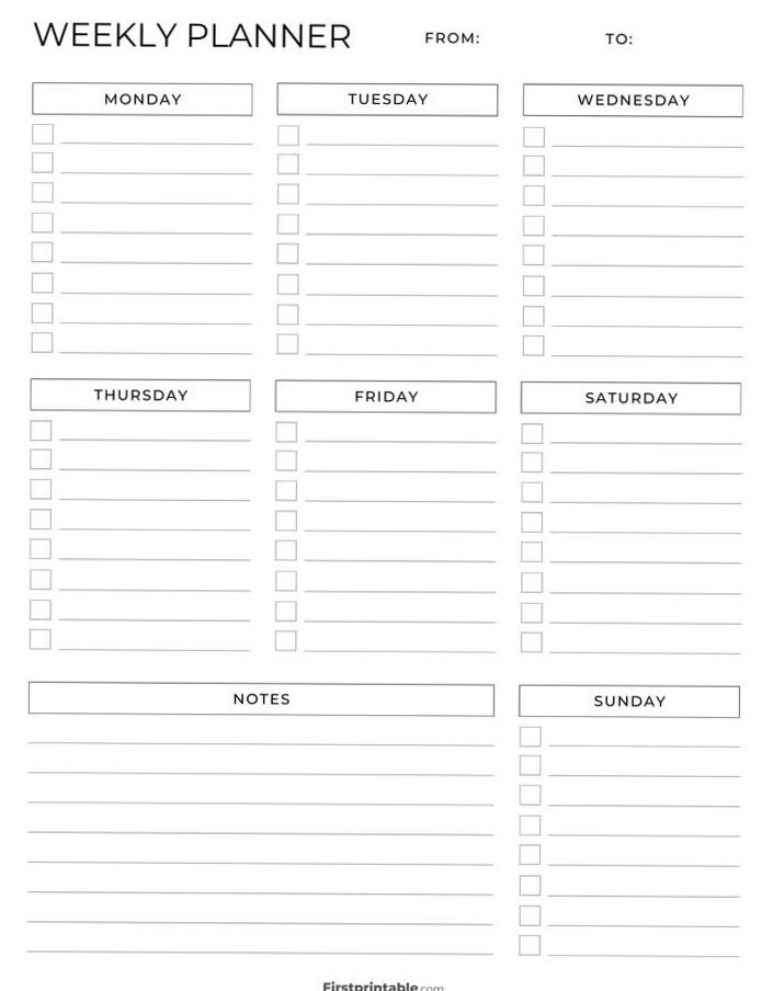 Printable Weekly Calendar & Planner Templates — 📅 📌 stay inspired all year long