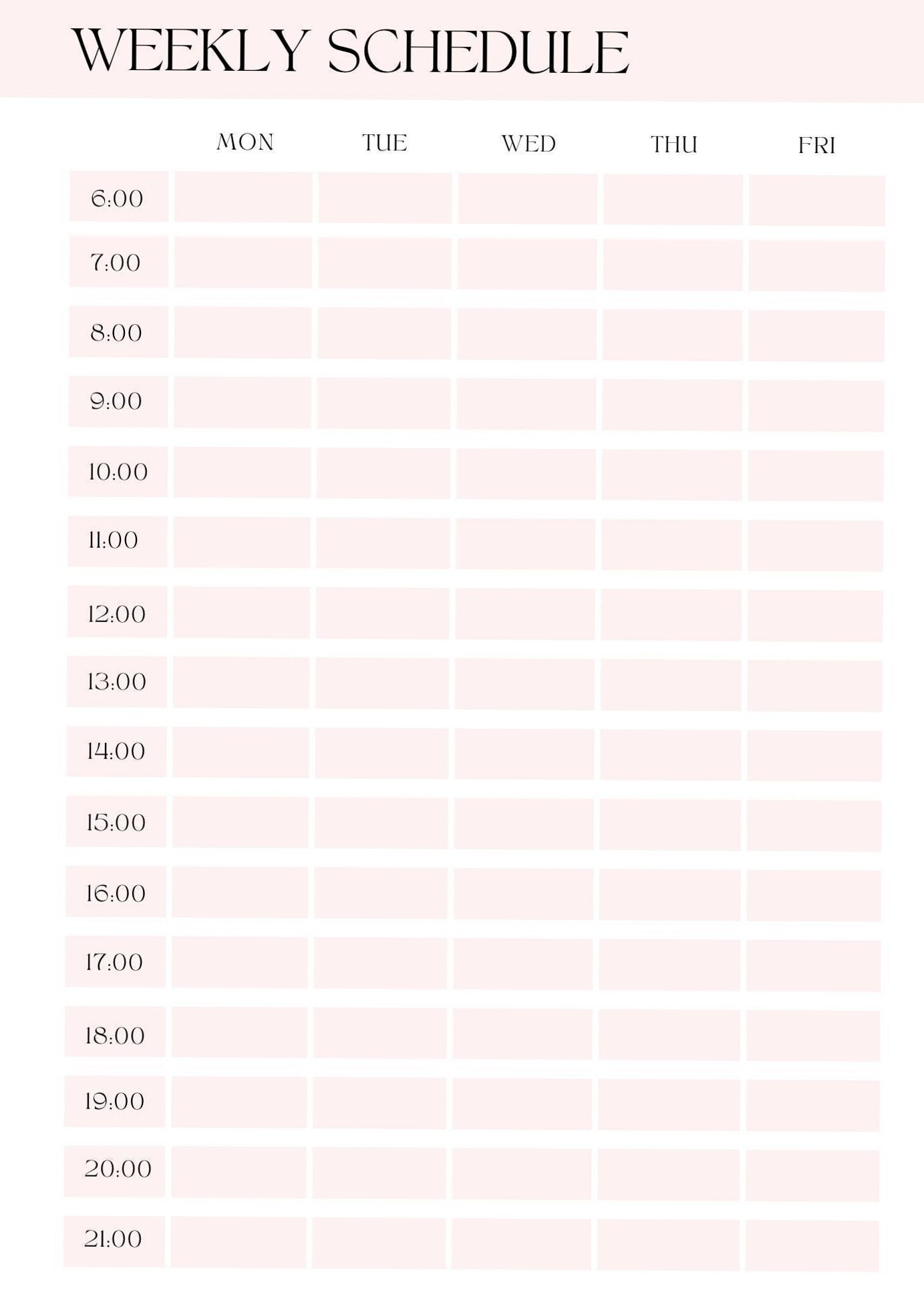 🌸 👰 Printable Weekly Schedule | Hourly Planner | A4 PDF | Instant Download | secret to staying productive