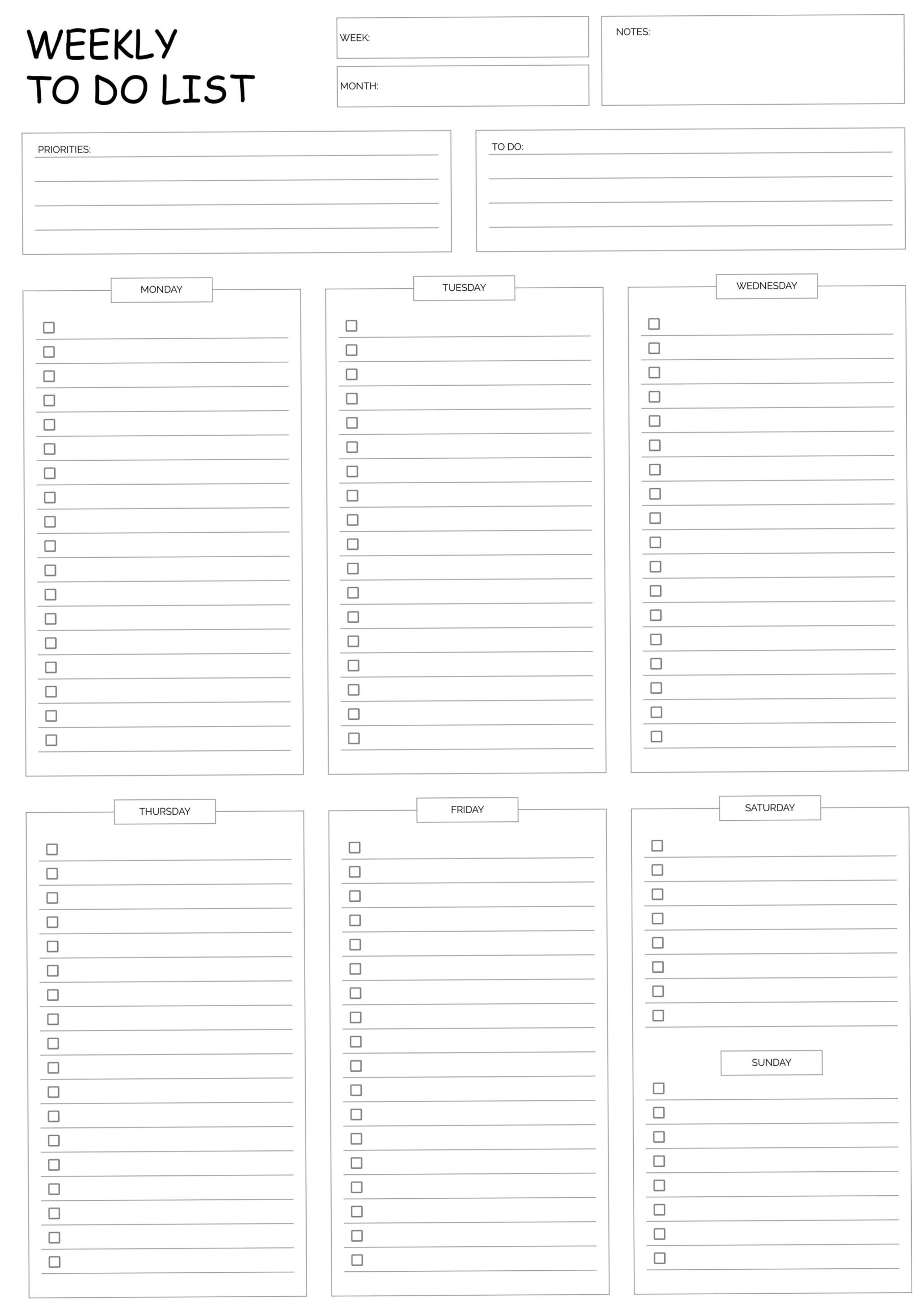 Printable Weekly To-Do List — A4, A5, Letter & Half Size — 🌿 ✨ romanticize your routine