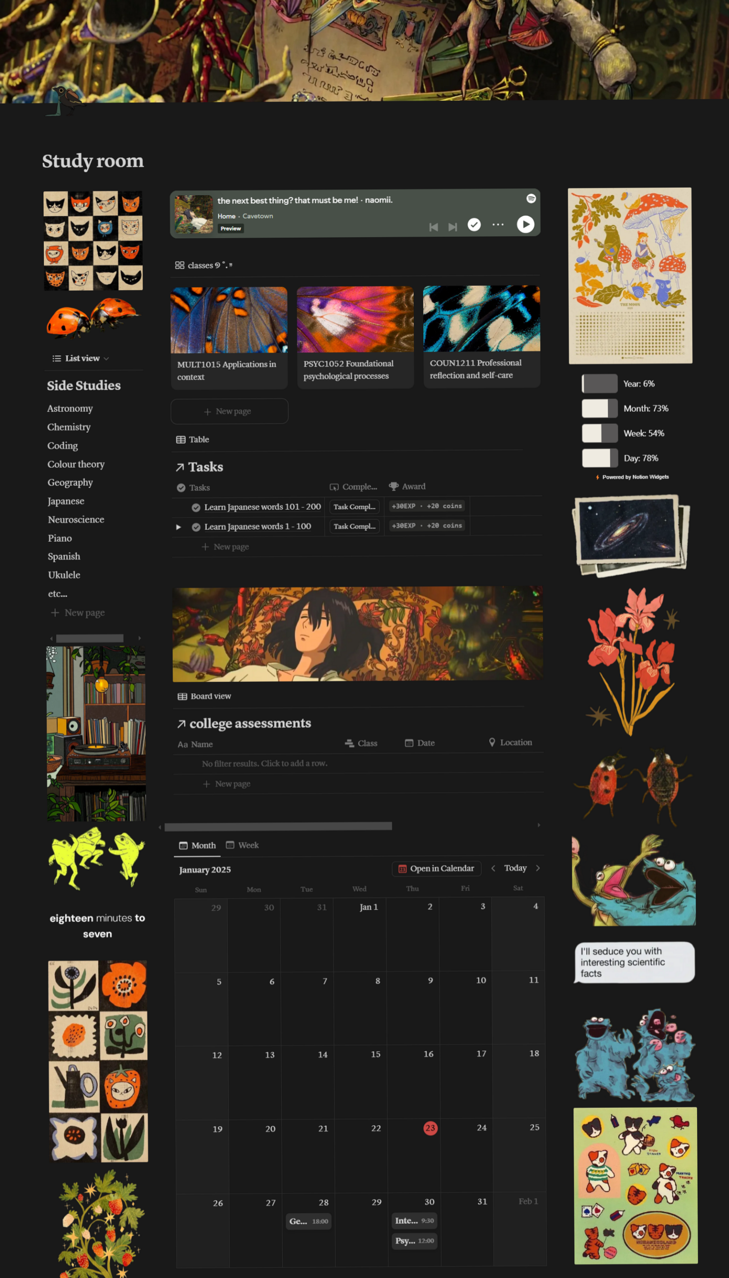 👰 🌸 pro digital dashboard: Notion Study Setup for College Students