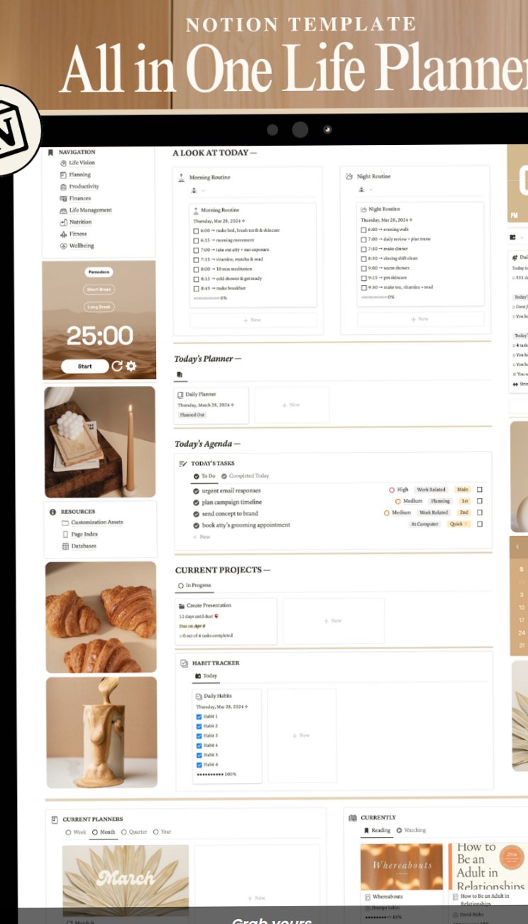 🪄 🎨 pro digital dashboard: Notion Weekly Planner Template – Organize Your Week in Style