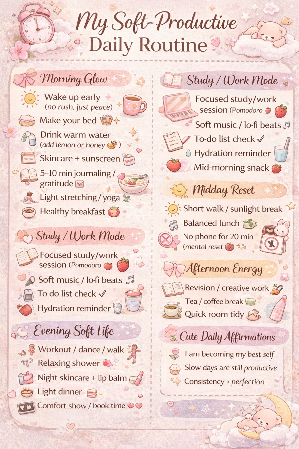 Productive Daily Routine To Do List — 💌 🥂 secret to staying productive