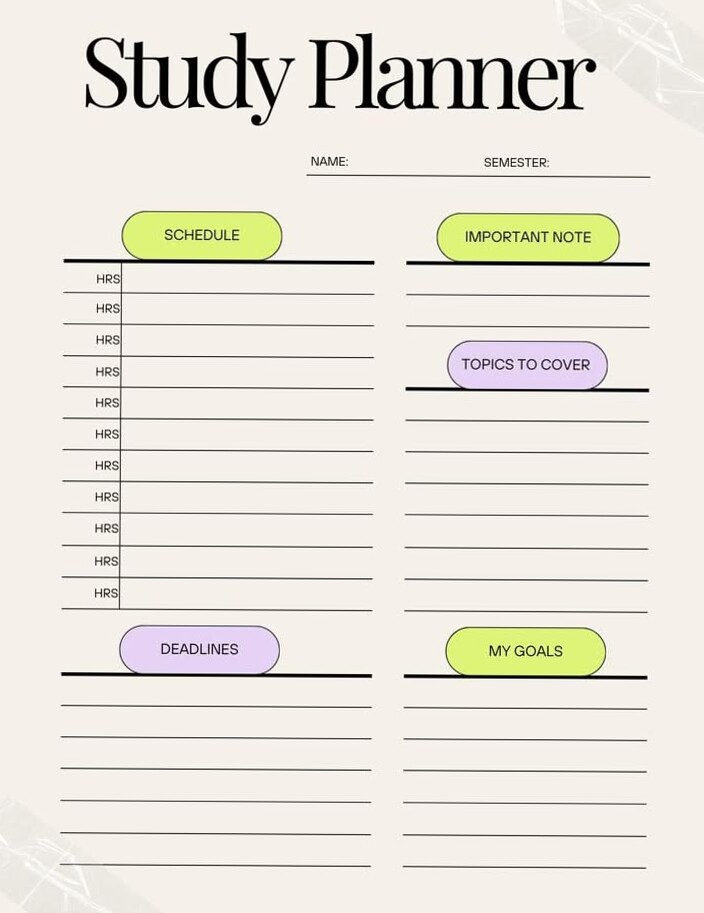 Productive Study Planner PDF — Stay Organized & Focused — ✨ ✨ dream life manifestation
