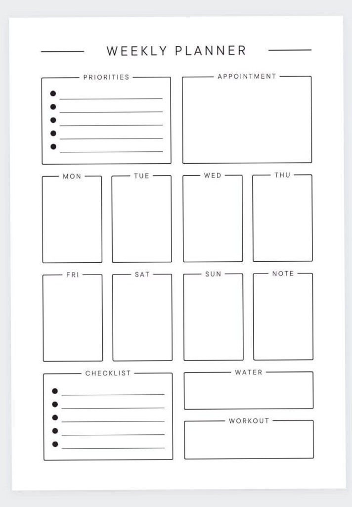 ✨ 🤍 Professional Weekly Planner — Week at a Glance & Appointments | secret to staying productive