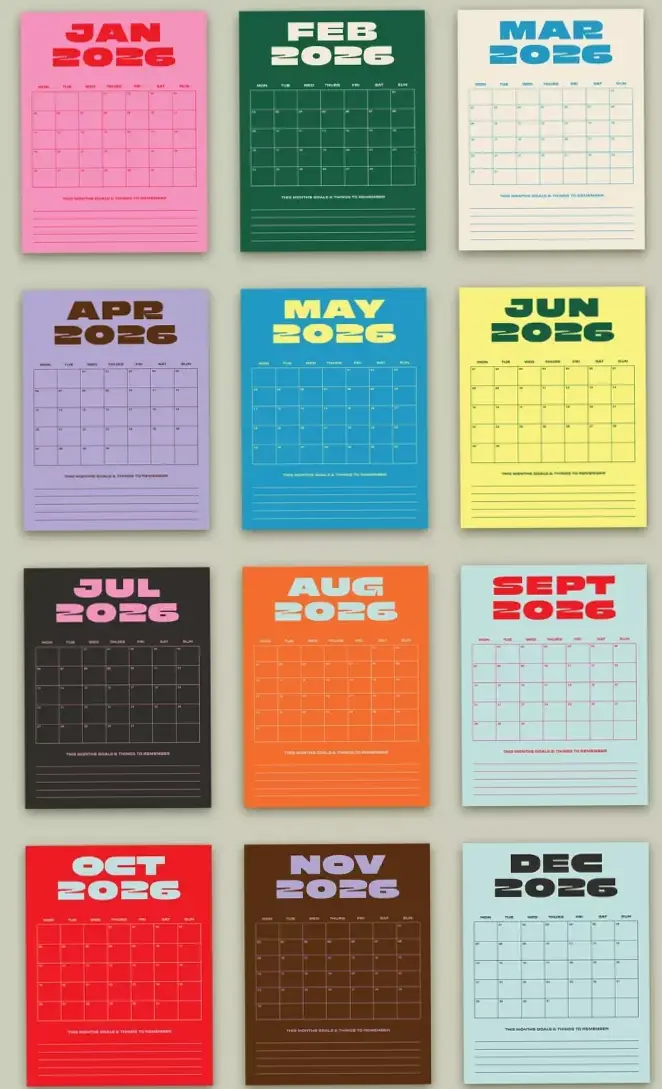 🌿 🕯️ romanticize your routine: 2026 Calendar Layout — Customizable InDesign Template