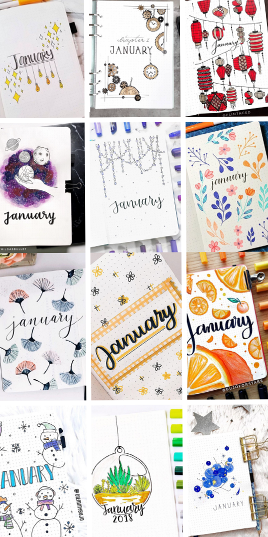 💍 💌 romanticize your routine: 39 January Bullet Journal Covers for 2021