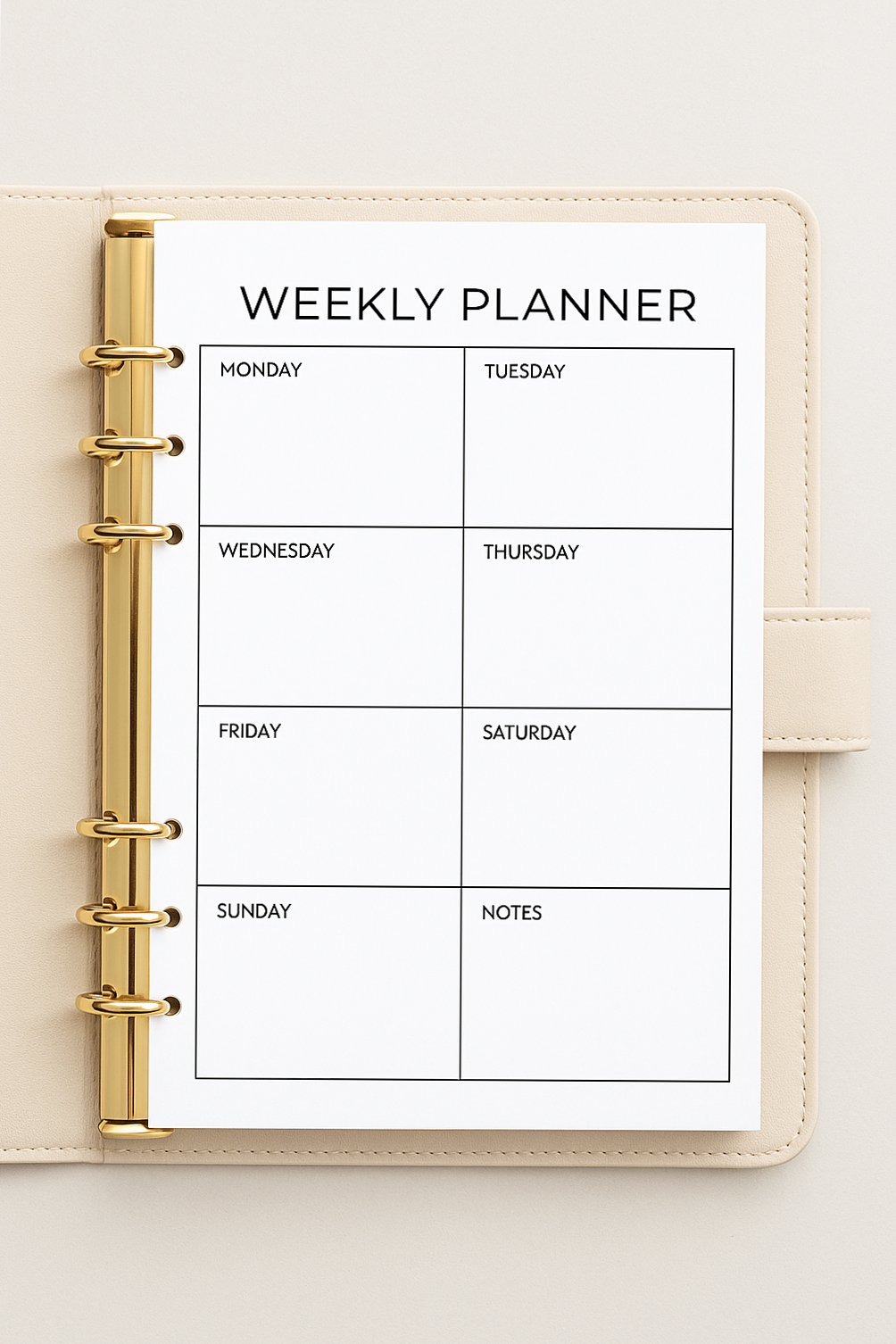 📁 📌 romanticize your routine: A5 Weekly Planner Insert – Minimalist & Versatile Design