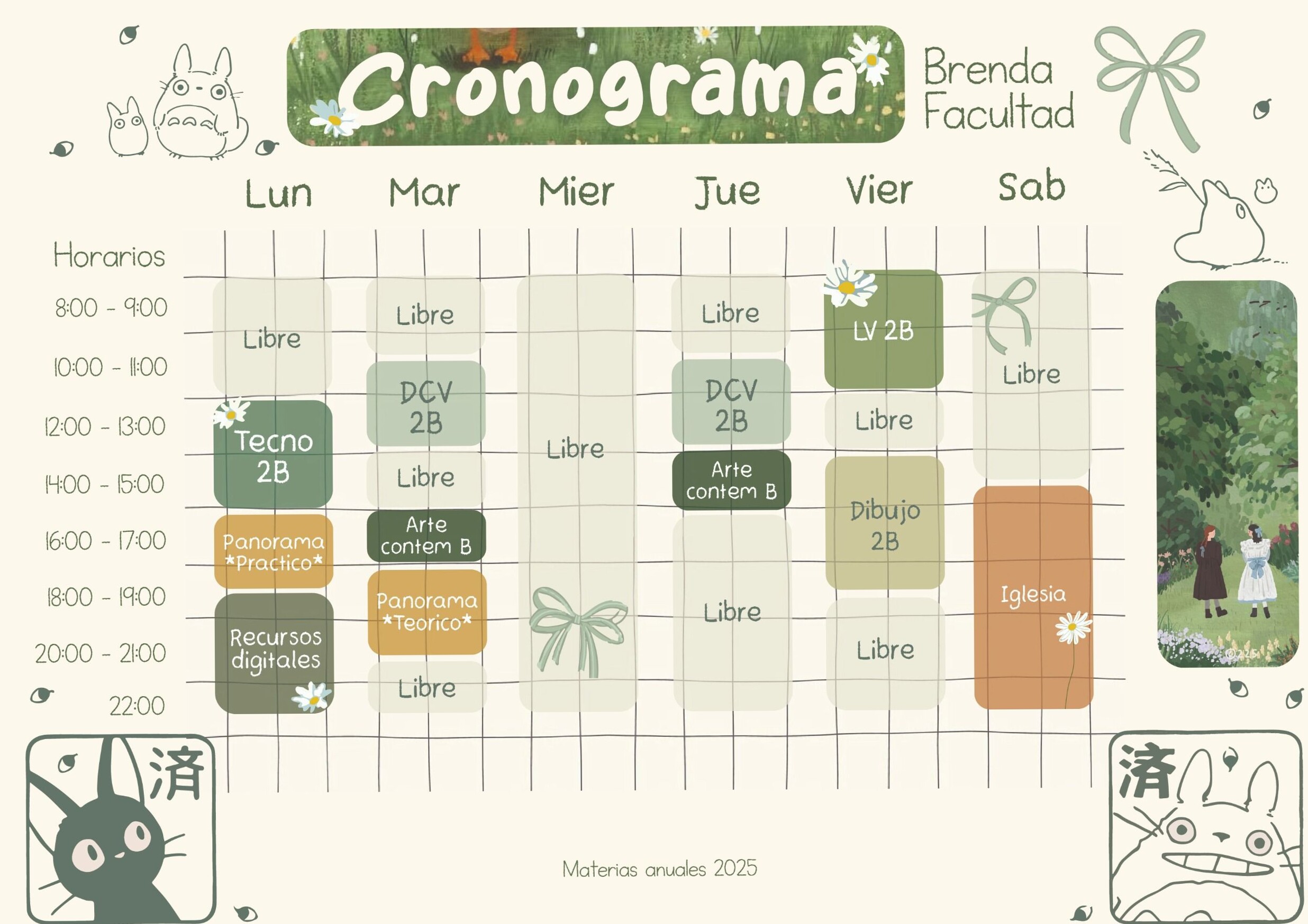 🪄 💎 romanticize your routine: Anime Aesthetic College Schedule Planner Design