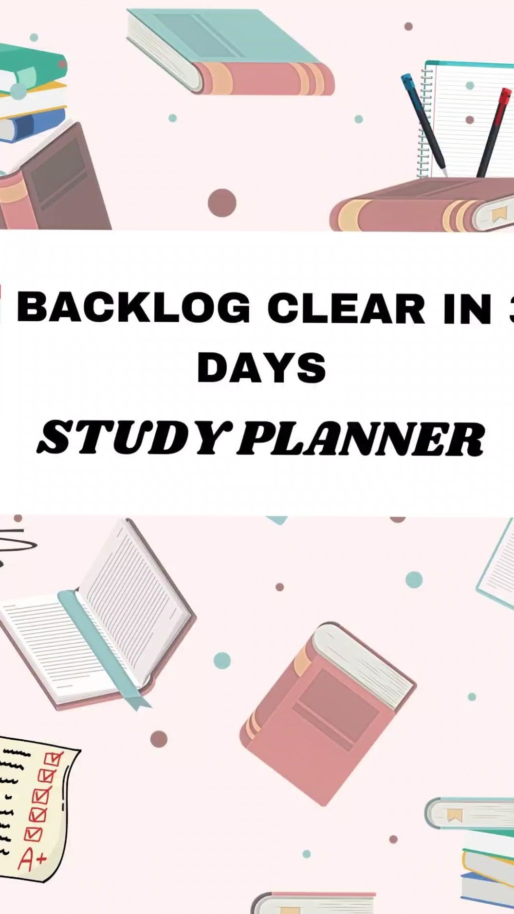 🍰 🌸 romanticize your routine: Backlog Clear in 30 Days | Printable Study Planner PDF
