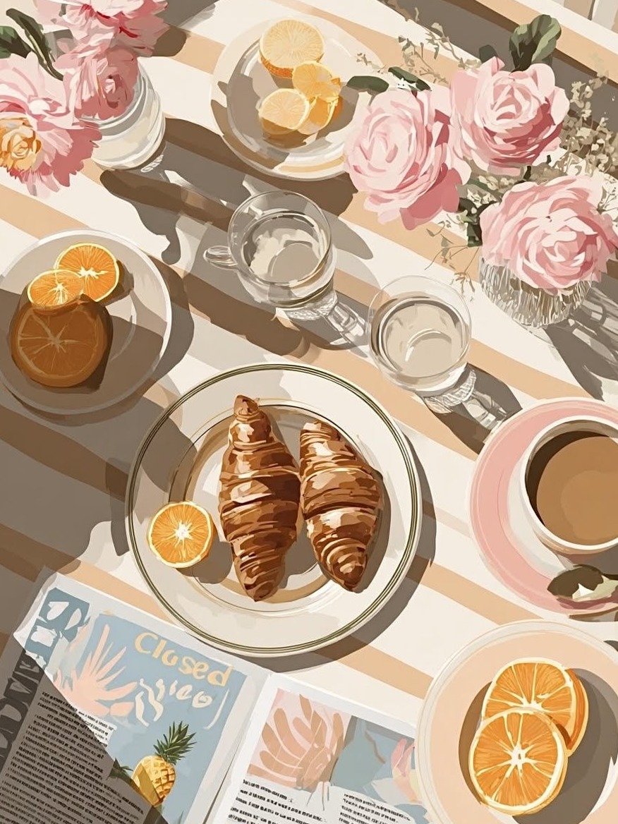📍 🌈 romanticize your routine: Coffee & Croissants: Digital Design Collection