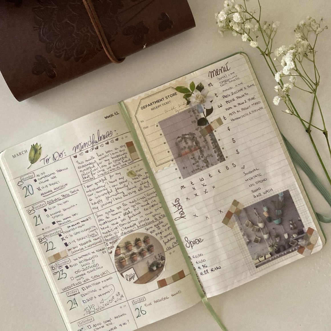 🤍 🕯️ romanticize your routine: Creative Layout Spread for 18-Month Moleskine Planner