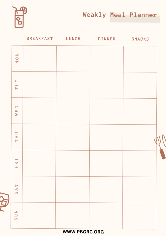 🌸 💌 romanticize your routine: Cute Weekly Meal Planner Templates 2024