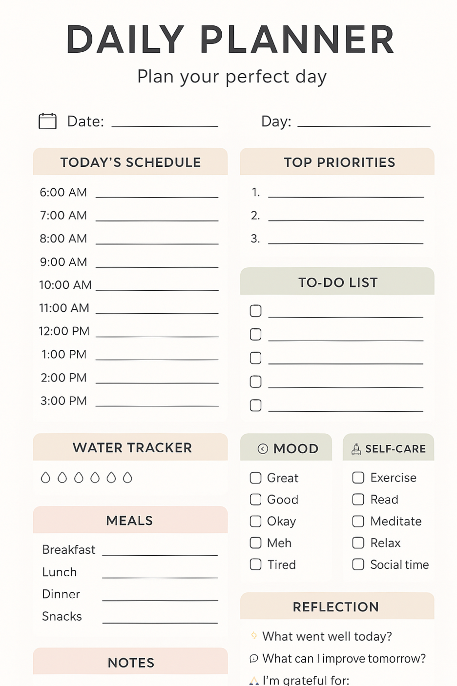 ✨ 🤍 Romanticize Your Routine: Daily Planner Printable | Creative Design Asset | secret to staying productive