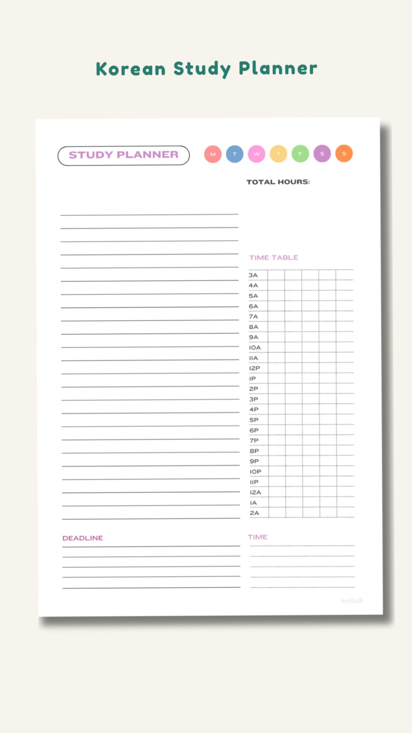 🪄 🌈 romanticize your routine: Korean Study Planner | Digital Design & Creative Planner Assets