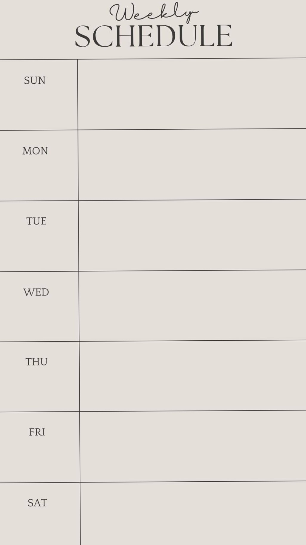 🎀 🌿 romanticize your routine: Minimalist Weekly Hourly Planner Printable
