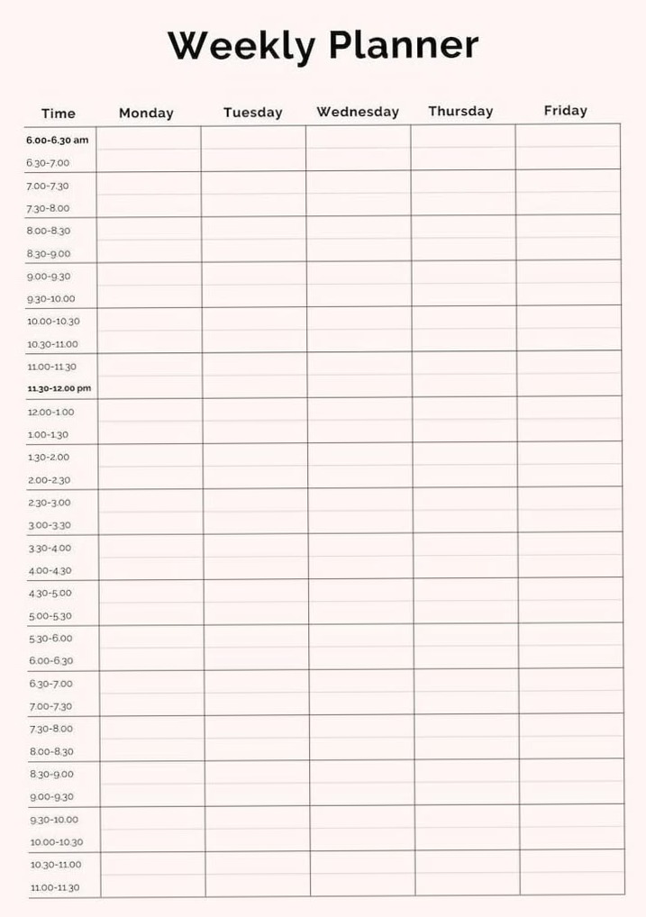 📊 🖇️ romanticize your routine: Pink & Brown Weekly Planner | Etsy UK Design