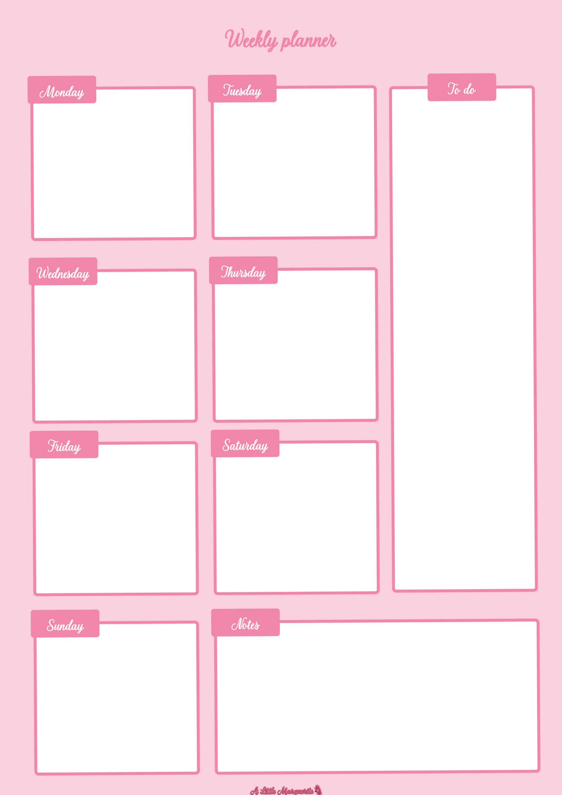 👰 🌸 romanticize your routine: Pink Aesthetic Weekly Planner — Free Fillable & Printable