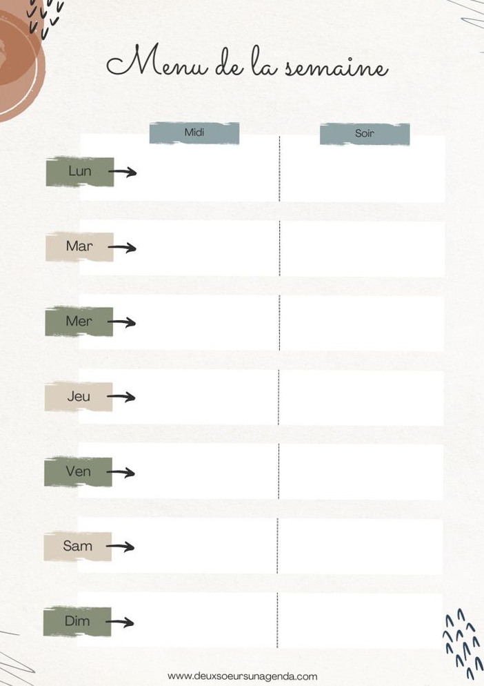 💌 💍 romanticize your routine: Pink Abstract Pastel Weekly Meal Planner | Box Design