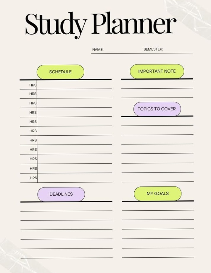 💌 💍 romanticize your routine: Productive Study Planner PDF | Stay Organized & Focused