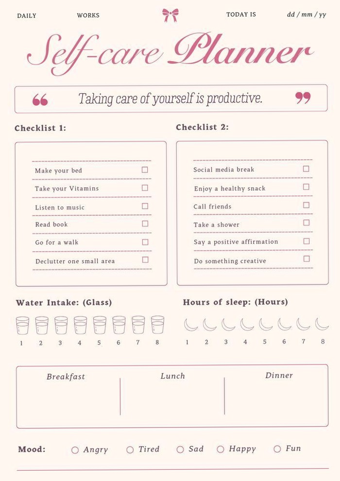 📝 📝 romanticize your routine: Self Care Planner <3 — Digital Design & Creative Assets