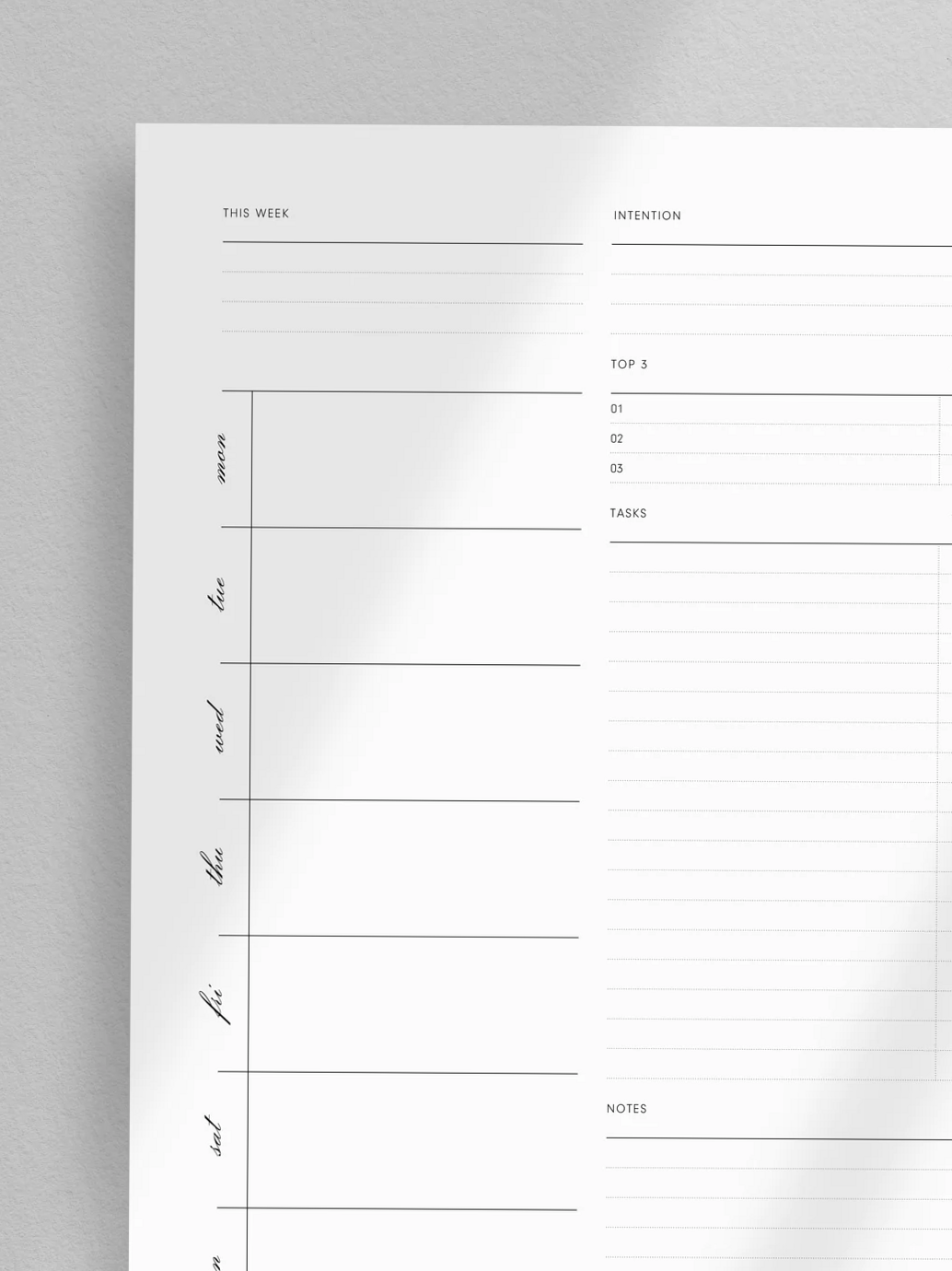 📅 📁 romanticize your routine: Simple Weekly Planner — WO1P — 1 Page Digital Planner