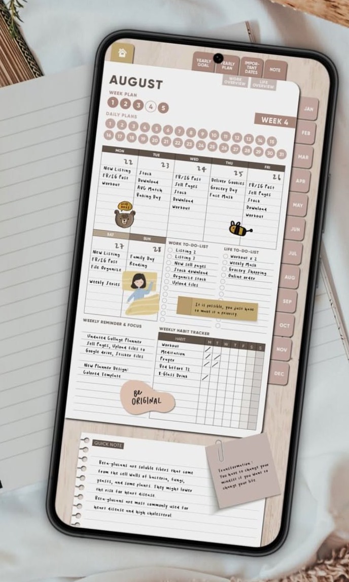 🎨 📍 romanticize your routine: Stay Inspired Year-Round: Weekly Plan in Undated Work & Life Smartphone Planner #plan…